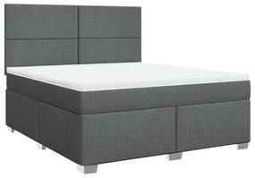 Cama com molas/colchão 180x200 cm tecido cinzento-escuro