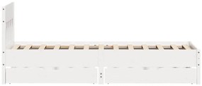 Cama sem colchão 100x200 cm madeira de pinho maciça branco