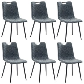 Cadeiras de jantar 6 pcs couro artificial preto