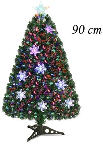 Árvore de Natal Artificial em PVC de 90cm com Base Iluminada em Fibra de Vidro Árvore de Natal Artificial que Muda de Cor para Decoração de Festas de