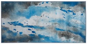 Tapete azul e cinzento 80 x 150 cm BOZAT Beliani