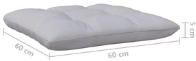 9 pcs conjunto lounge de jardim c/ almofadões cinzentos pinho