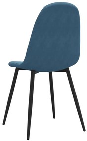 Cadeiras de jantar 2 pcs veludo azul