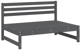 6 pcs conjunto lounge de jardim pinho maciço cinzento