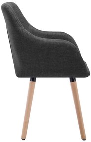 Cadeiras de jantar 2 pcs tecido cinzento-escuro