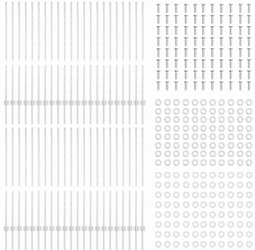 Postes de Cerca Prata 44 pcs Prateado 100 x 1.2 cm