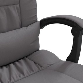 Cadeira massagens escritório reclinável couro artificial cinza