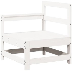 7 pcs conjunto lounge de jardim pinho maciço branco