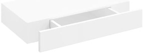 Prateleira de parede c/ 1 gaveta para livros/DVD MDF branco