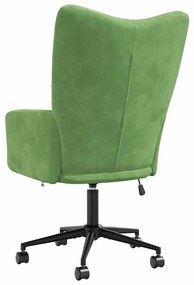 Cadeira de descanso veludo verde-claro