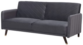 Sofá-cama de 3 lugares em tecido cinzento SENJA Beliani