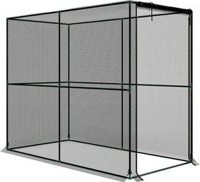 Outsunny Gaiola para frutas, rede de proteção para plantas com porta com fecho, proteção contra aves, insetos e pequenos animais, Preto | Aosom Portugal