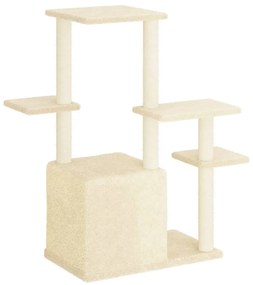 Árvore para gatos c/ postes arranhadores sisal 97,5 cm creme