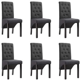 vidaXL Cadeiras de jantar 6 pcs tecido cinzento-escuro