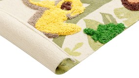 Tapete de algodão multicolor com impressão da selva 80 x 150 cm JANHTO Beliani