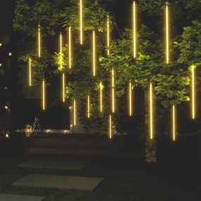 vidaXL Luzes meteoro 20 pcs 50cm 720 luzes LED int./ext. branco quente