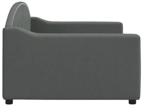 Sofá-cama 90x190 cm tecido cinzento-escuro