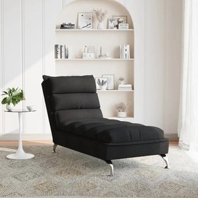 Chaise lounge com almofadões tecido preto