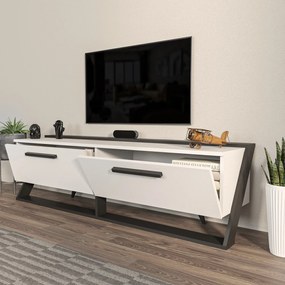 Móvel de TV Astrid – Branco e Preto – 163,8 cm x 46,8 cm x 36,6 cm