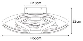 Ventilador de teto preto incl. LED com controle remoto - Mandy Design