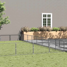 vidaXL Canil para cães 72 m² aço prateado