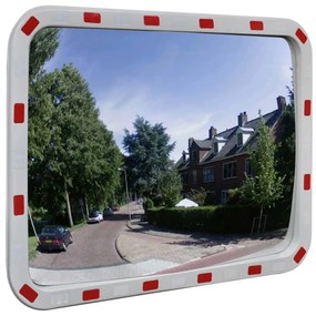 Convex Espelho de trânsito retangular 60 x 80 cm com refletores