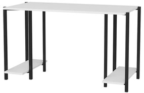 Secretária Academy – Preto e Branco – 125,2 cm x 60 cm x 73,8 cm