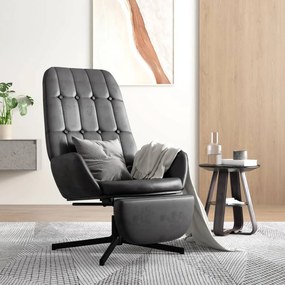 vidaXL Cadeira de descanso com apoio couro artificial preto brilhante