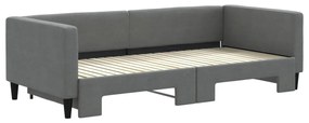 Sofá-cama com gavetão 90x200 cm tecido cinzento-escuro