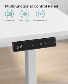 Estrutura Secretária regulável em altura sem tampo com motor duplo 60 x (107,5-175) x (69-115) cm Branco