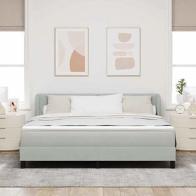 Cama Box Spring com Colchão vidaXL Cinza Claro 180x200 cm Veludo