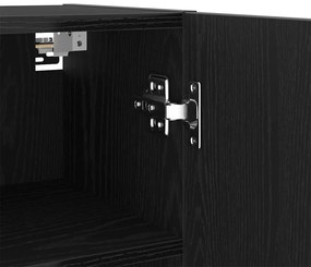 Armário para TV LED vidaXL Carvalho Preto 30.5x30x102 cm Madeira Engen