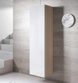 Armário de Parede Aveiro – 40x165 cm – Sonoma e Branco