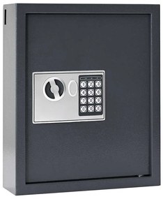 Cofre com Teclado Cinza Escuro Aço, Cromo Médio Fechaduras
