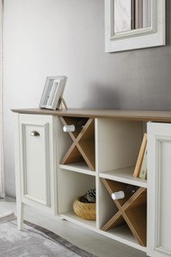 Aparador Rustic – Branco e Nogueira (180 x 72 x 35 cm) | Estilo, Funci