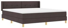 Cama Box Marrom Escuro e Branco 180 x 200 cm Poliéster