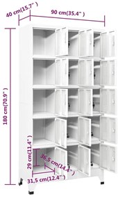 Cacifo 90x40x180 cm aço cinzento-claro