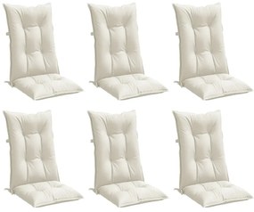 Almofadões para cadeiras altas 6 pcs mesclado tecido creme