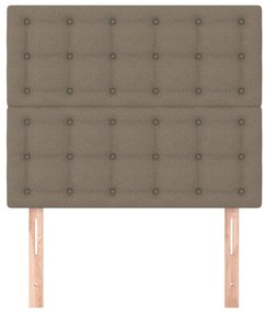 Cabeceira cama 2 pcs tecido 80x5x78/88 cm cinzento-acastanhado
