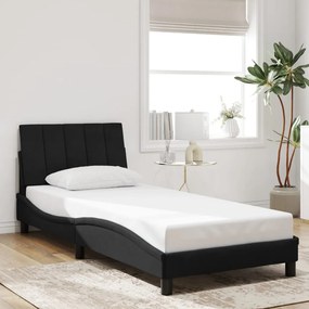 Estrutura de cama c/ cabeceira 90x200 cm veludo preto