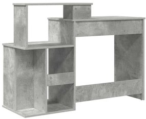 Secretária com Armazenamento Cinza Claro 120,5x44x88,5 cm Madeira Enge