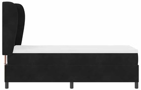 Cama Box Spring com Colchão Preta 80x200 cm em Veludo