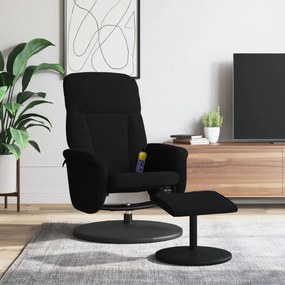 356702 vidaXL Cadeira de massagens reclinável com apoio de pés veludo preto