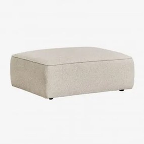 Puff Estofado Cardea Bouclé Bege Creme - Sklum