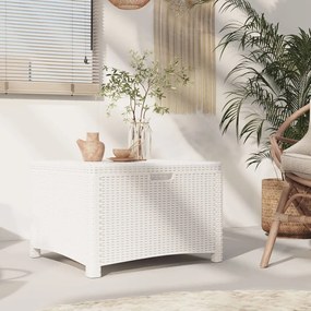 vidaXL Caixa de arrumação para jardim 60x54x41 cm vime PP branco