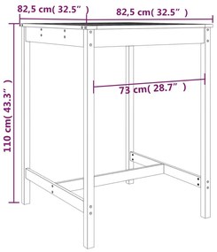 3 pcs conjunto de bar para jardim pinho maciço cinzento