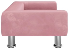 Sofá infantil 70x45x26,5 cm veludo rosa