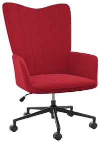 Cadeira de descanso veludo vermelho tinto