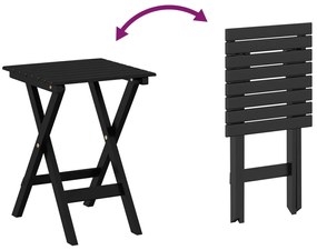 Mesa de apoio dobrável madeira de álamo maciça preto