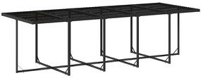 15 pcs conjunto de jantar p/jardim com almofadões vime PE preto